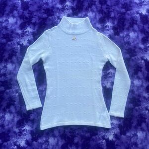 Vintage 90s Courreges Wool Knit Turtleneck
